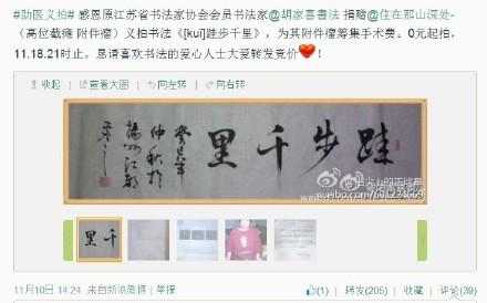 善心莲心 <wbr>义拍助医高位截瘫病患何迎春