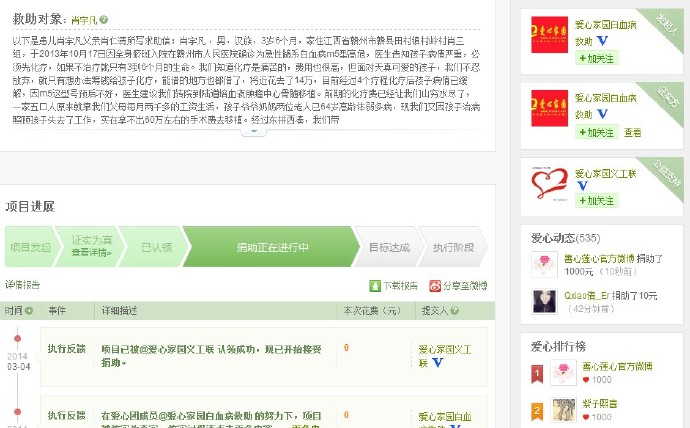 善心莲心&nbsp;<wbr>助医白血病患儿肖宇凡医疗费