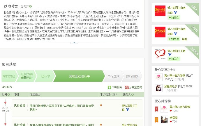 善心莲心&nbsp;<wbr>助医白血病患儿张传安医疗费