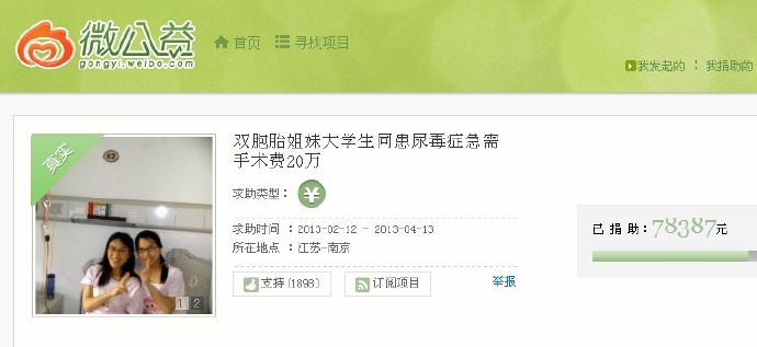 善心莲心&nbsp;<wbr>助医尿毒症患者张文涵、张文琪