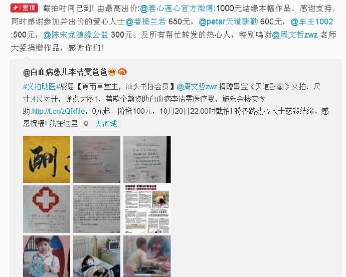 善心莲心&nbsp;<wbr>义拍资助白血病李洁雯医疗费