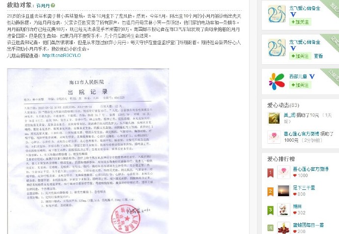 善心莲心&nbsp;<wbr>助医脑动静脉瘘患儿许月丹