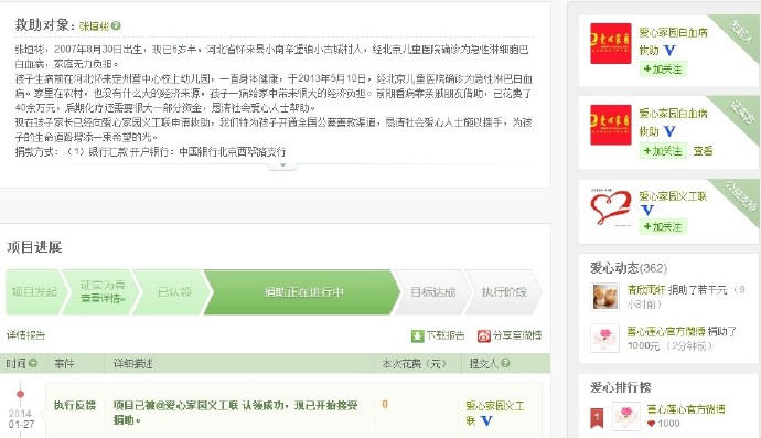 善心莲心&nbsp;<wbr>助医白血病患儿张垣彬