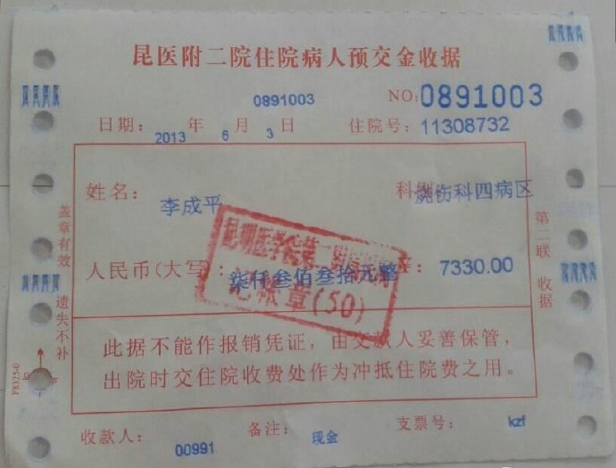 善心莲心&nbsp;<wbr>筹款救助4岁烧伤男孩李成平