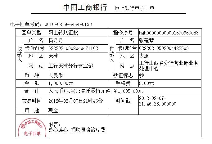 善心莲心&nbsp;<wbr>捐助白血病儿童崔思晗